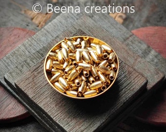 Handmade Raw Brass Pipe Beads 6.5mm, for Micro Macrame