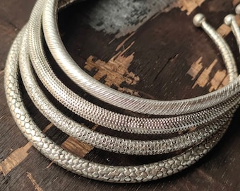 Silverfilled chokers, Set of 4 pc, Silverfilled choker, Macrame making, choker for macrame, Brass choker for jewelry and macrame making.