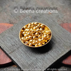 4MM Round Brass beads, Silverfilled Round beads, Metal beads round shape for jewelry and Micro macrame making.