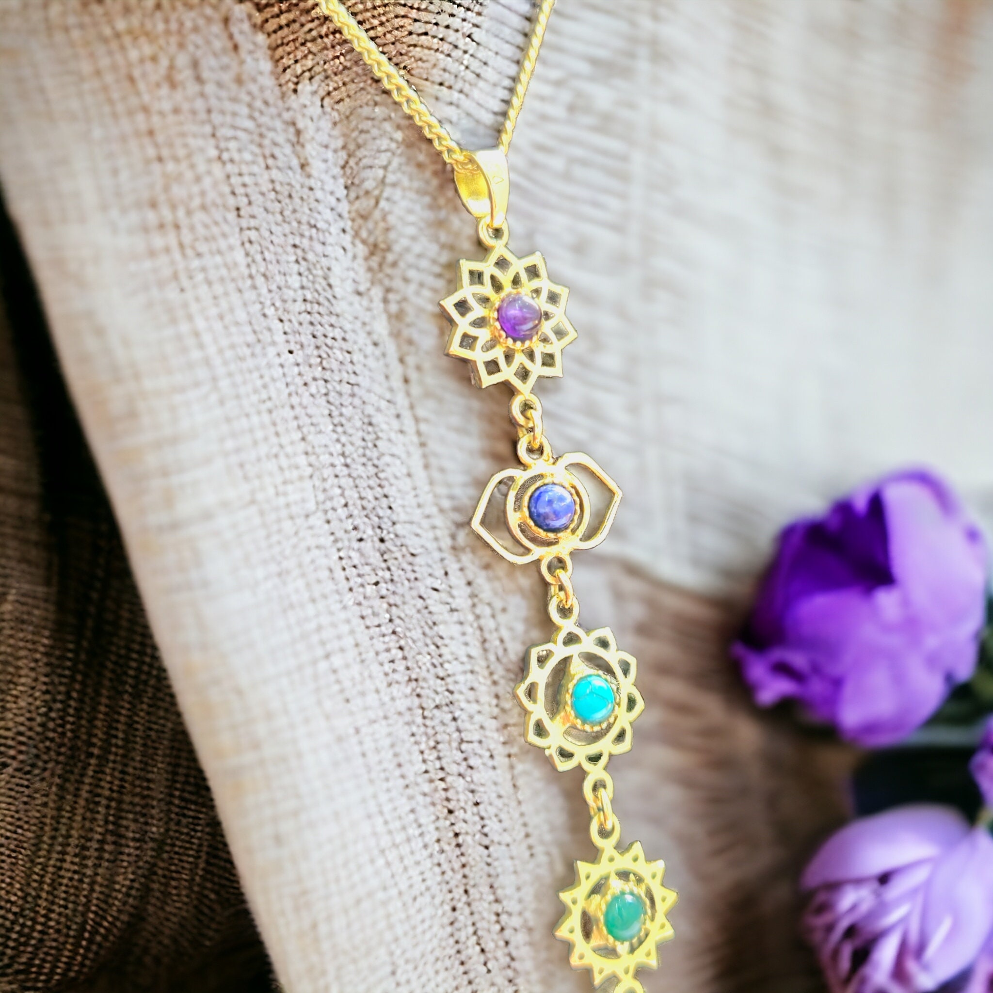 Collana donna con grande goccia pendente di autentica pietra di lun