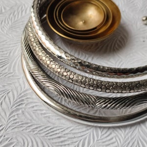 Gargantillas rellenas de plata, juego de 4 piezas, gargantilla rellena de plata, fabricación de macramé, gargantilla para macramé, gargantilla de latón para joyería y fabricación de macramé.