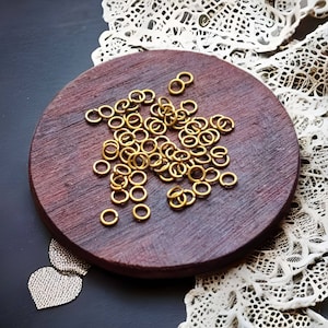 4mm Round brass connector, Brass connector, Brass charms, Open ring, Connectors, connectors for Macrame and jewelry making, Round ring, A53