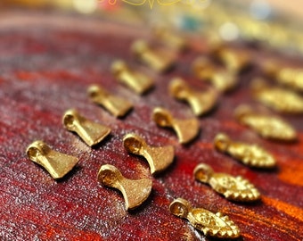 Set of 3 models, 18 pcs of Raw brass charms , Brass charms for jewelry and macrame making , G6