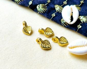 Leaf Brass charms, Z133, Brass charms, Raw Charms, charms, Charms for macrame and jewelry making, 14*9mm, Micro macrame making