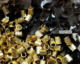 4mm Pipe Brass beads, Beads, Metal beads for Micro macrame making, Metal beads round shape for jewelry and Micro macrame making. A127