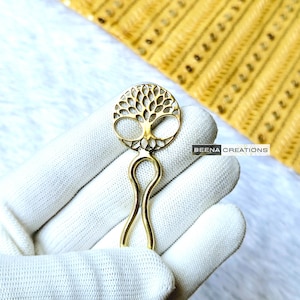 Tree Hair Stick - Unique Brass Hair Fork - Hair Accessories | Bridal Hair Piece | Circle Hair Pin | Brass Metal Hair Fork | HS16