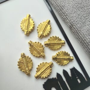 Large Oval Brass Macrame Connector Bead – Tribal Barrel Spacer Bead for Micro Macrame Jewelry Making, Z281