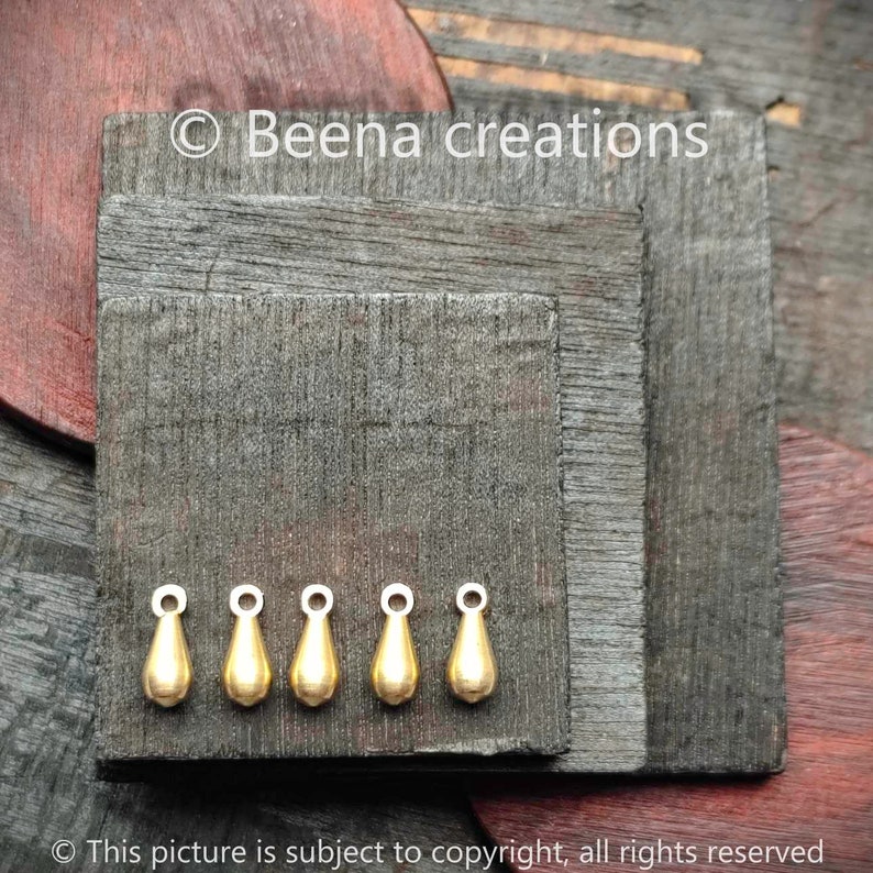 Breloques en laiton, Breloques en laiton, Breloques brutes, Breloques pour macramé et fabrication de bijoux, 125 mm, Z15 image 3