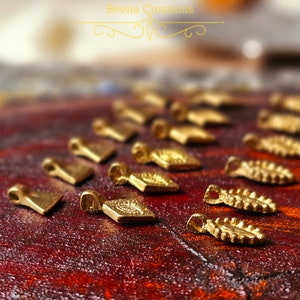 Set of 3 models, 18 pcs of Raw brass charms , Brass charms for jewelry and macrame making , G7