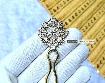 Tribal Hair Stick - Unique Brass Hair Fork - Hair Accessories | Bridal Hair Piece | Circle Brass Hair Pin | Brass Metal Hair Fork | HS11