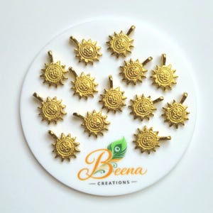 Sun Face Brass Charm Celestial Sunshine Pendant Spiritual Jewelry Making Supply Z263
