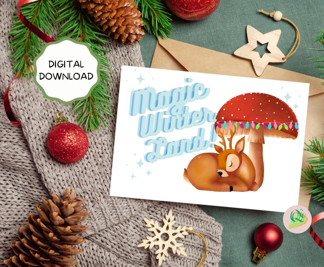 Printable Christmas Card Instant Download 7x5 Inch Card for Christmas ...