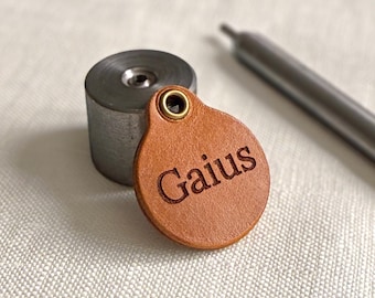 Personalised Leather Dog ID Tag – Italian Leather, Double-Sided Engraved Tag