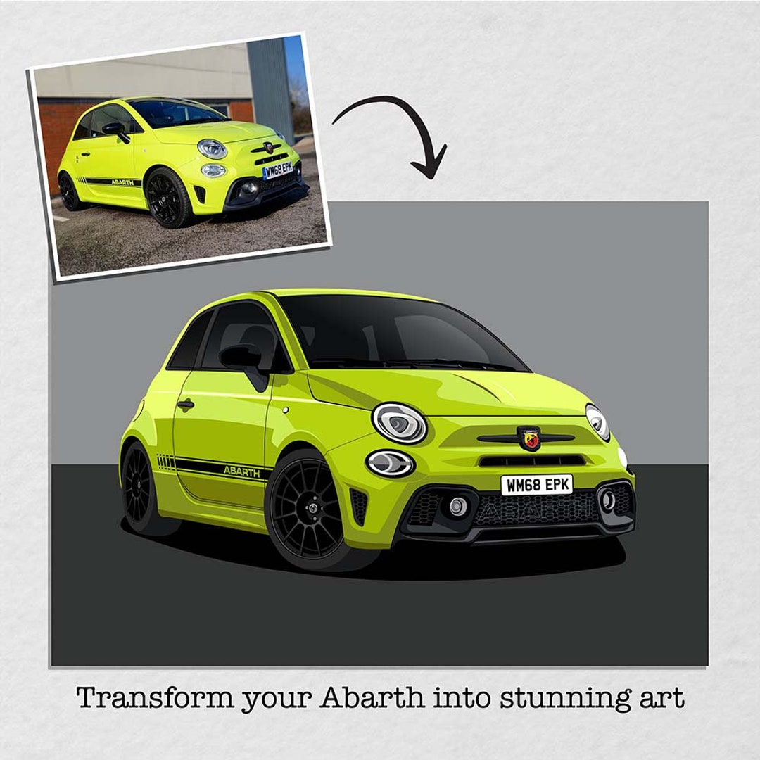 Personalised Abarth Drawing Digital Art Download - Etsy