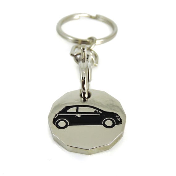 Porte-Clés Voiture Fiat 500 BIHEE - Métal Coloré, Mini Réplique, Cadeau Automobile