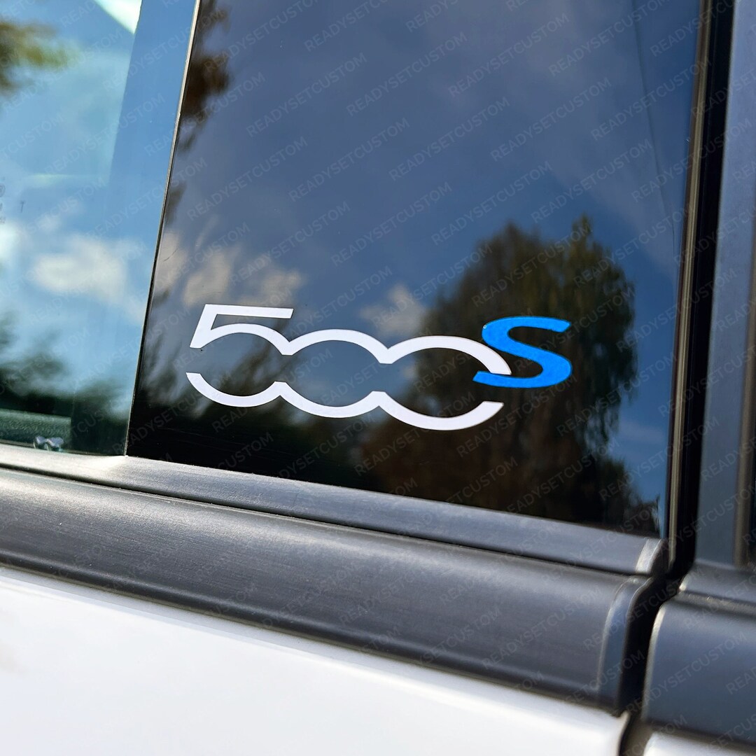 Fiat 500s Door Pillar Decals Electronica Blue 500 Sport Logo Etsy