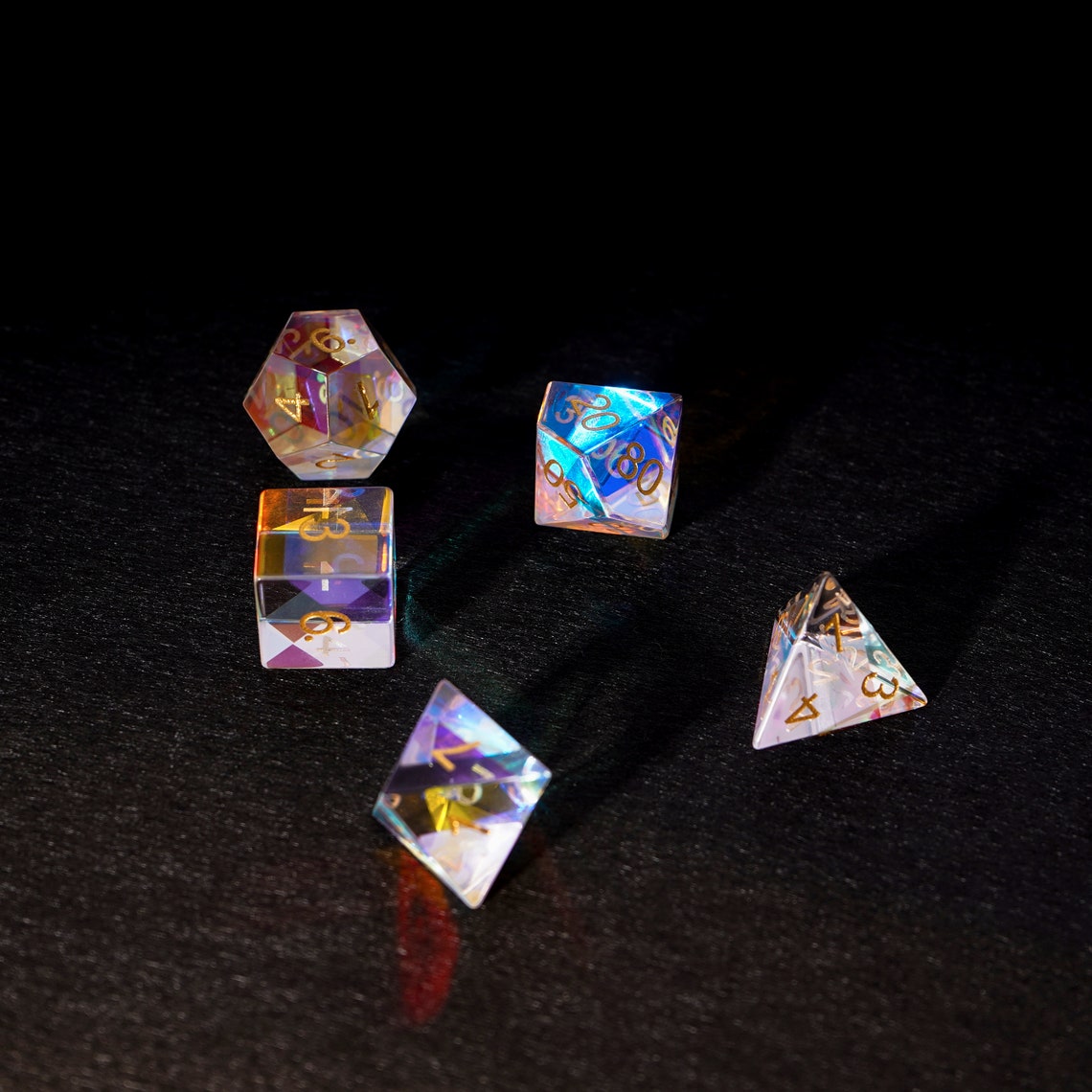 The Holy Dice Clear Glass Dice Set for Dnd D&D RPG Dice Etsy
