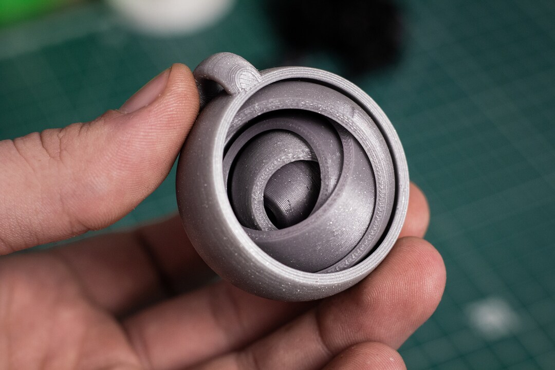 Fidget Gyro Keychain 3D Printed Gyroscope Spinner Mobile Etsy UK