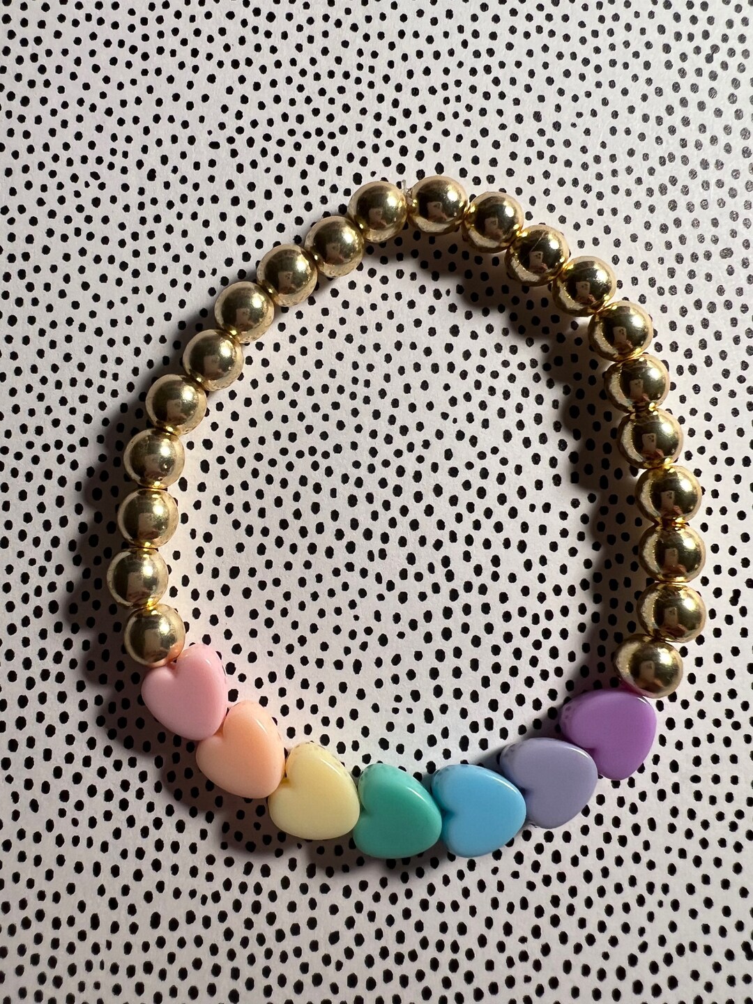Rainbow Color Enamel Heart Bracelet