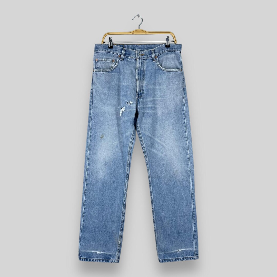 W33 L31 Vintage Levis 505 Distressed Ripped Jeans Levis High Rise