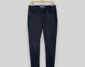W31 L28 Vintage Levis 535 Distressed Super Skinny Jeans Levis Low Rise Black Wash Denim Levis Y2K Stretchable Jegging Women Jeans Size 31