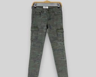 W29 L28 Acne Studio Cargo Faded Camouflage Pant Vintage Multi Pocket Cargo Utility Skinny Fit Pants Stretchable Cropped Pants Women Size 29