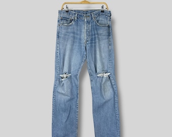 が*】様 501 デニム　ダメージ加工 90年代風 ダメージ加工 Levi's 501 ジーンズ ライトブルー デニム 破れ