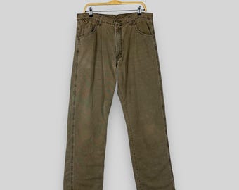 W35 L31 Vintage Wrangler Rugged Wear-jeans Wrangler hoge taille vervaagde bruine wassing bedekt gevoerd koud weer denim Boyfriend jeans maat 35