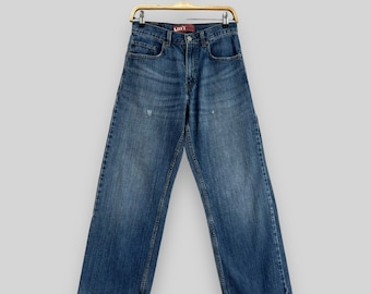 W27 L27 Vintage Levis 569 Distressed Ripped Jeans Levis Mid Rise Medium Wash Denim Levis Y2K Reißverschluss lockere gerade abgeschnittene Jeans Größe 27