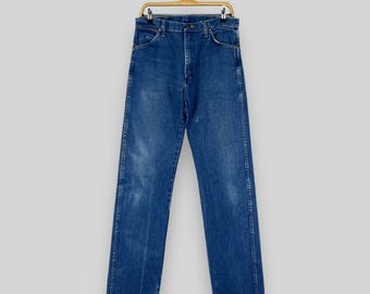 Jeans vintage Wrangler Distressed taglia 31 Jeans boyfriend classici con cerniera e vita alta in denim scuro lavato Wrangler Y2K W31 L34