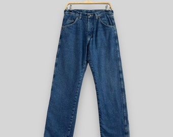 Größe 30 Vintage Wrangler High Waist Regular Fit Jeans Wrangler Dark Washed Blanked Lined Denim Wrangler Klassische Boyfriend Jeans W30 L30