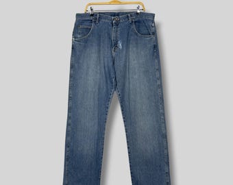Größe 38 Vintage Wrangler Rugged Wear Rebuild Jeans Wrangler High Rise Mid Wash Denim Wrangler Y2K Reißverschluss Klassische Boyfriend Jeans W38 L33