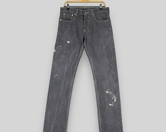 Size 32 Levis 511 Paint Splatter Distressed Jeans Levis Mid Rise Gray Wash Slim Fit Straight Leg Denim Levis Y2K Boyfriend Jeans W33 L34