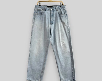 Tamanho 33 Vintage Calvin Klein Distressed Reconstruir Jean Calvin Klein High Rise Light Wash Denim Ck Easy Fit Classic Boyfriend Jeans W33 L29