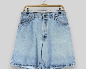 W31 Vintage Levis 951 Orange Tab Distressed Shorts Levis High Rise Light Blue Wash Denim Levis 90s Relaxed Fit Boyfriend Short Jeans Size 31