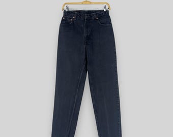 W26 L30 Vintage Levis 550 Distressed Women Jeans Levis High Rise Black Wash Denim Levis Relaxed Fit Tapered Leg Zandloper Mom Jeans Maat 26