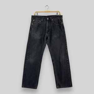 W33 L27 Vintage Levis 505 Distressed Jeans Levis High Rise Faded Black Wash Levis Y2K Zipper Fly Classic Reconstruct Boyfriend Jeans Size 33