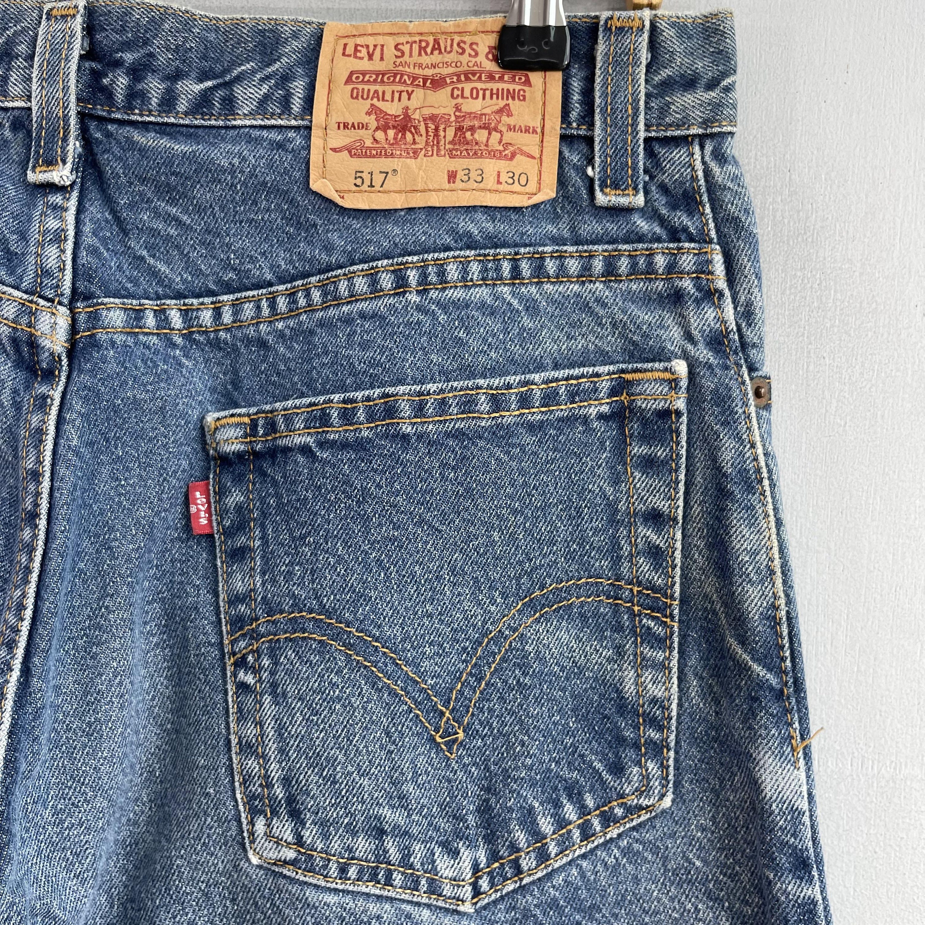 W33 L30 Vintage Levis 517 Dirty Jeans Levis Boot Cut Wide Leg