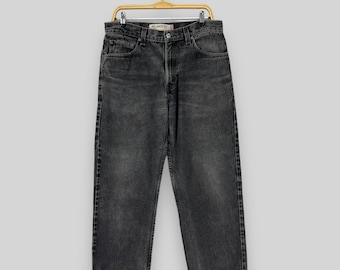 Size 32 Vintage Levis 550 Distressed Reinforced Jeans Levis High Rise Faded Black Wash Denim Levis Classic Relaxed Fit Cropped Jeans W32 L26