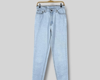 Vintage Levi's 512 Slim Fit Tapered Leg Distressed Women Jeans / High Rise Light Wash Denim / Retro 90s Mom Jeans Size 11 Medium