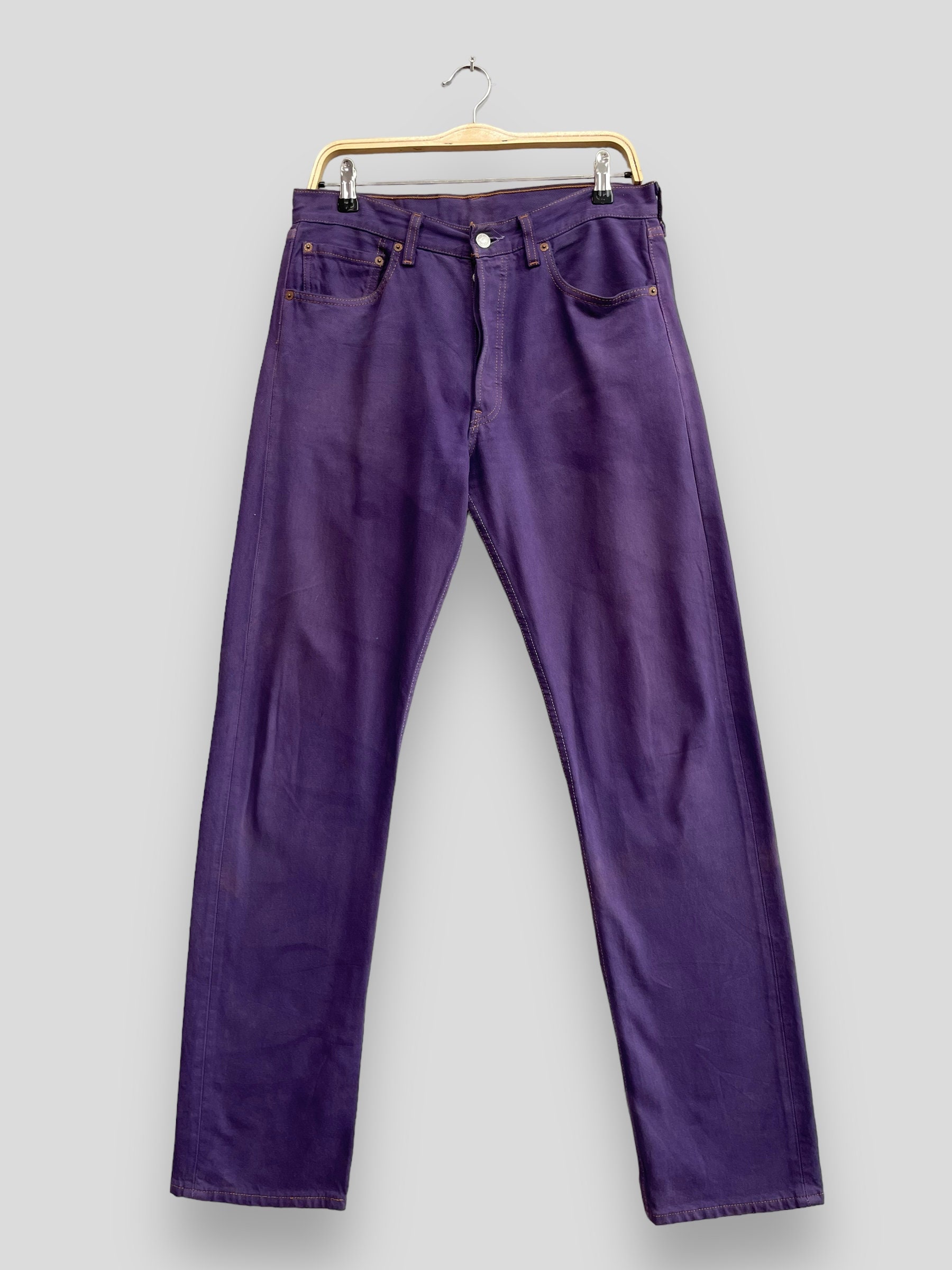 W31 L33 Vintage Levis 501 Women Jeans Levis Medium Rise Purple 