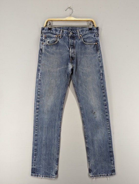 W32 L32 Vintage Levis 501 Distressed Dirty Jeans Levis Mid Rise 
