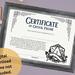 Certidão de Óbito de Personagem DnD | Acessório de Dungeons and Dragons | Acessórios para Mestre de Masmorras | Presente do jogador da ficha de personagem | D&D para impressão