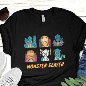 Monster Slayer Dungeons and Dragons Shirt | Funny D&D Shirt | Cute Monster | DnD Dungeon Master Gift | Barbarian Shirt | Gaming Tee