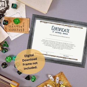 Certidão de Óbito de Personagem DnD | Acessório de Dungeons and Dragons | Acessórios para Mestre de Masmorras | Presente do jogador da ficha de personagem | D&D para impressão