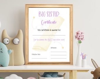 Karte 'Promoted To Big Sister' – Süße Ankündigung Für Die Große Schwester Zum Babygeschenk