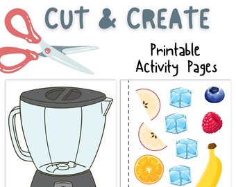 Printable Cut & Create Craft, Cut And Paste Smoothie Assembly Kit, Printable Crafts For Kids