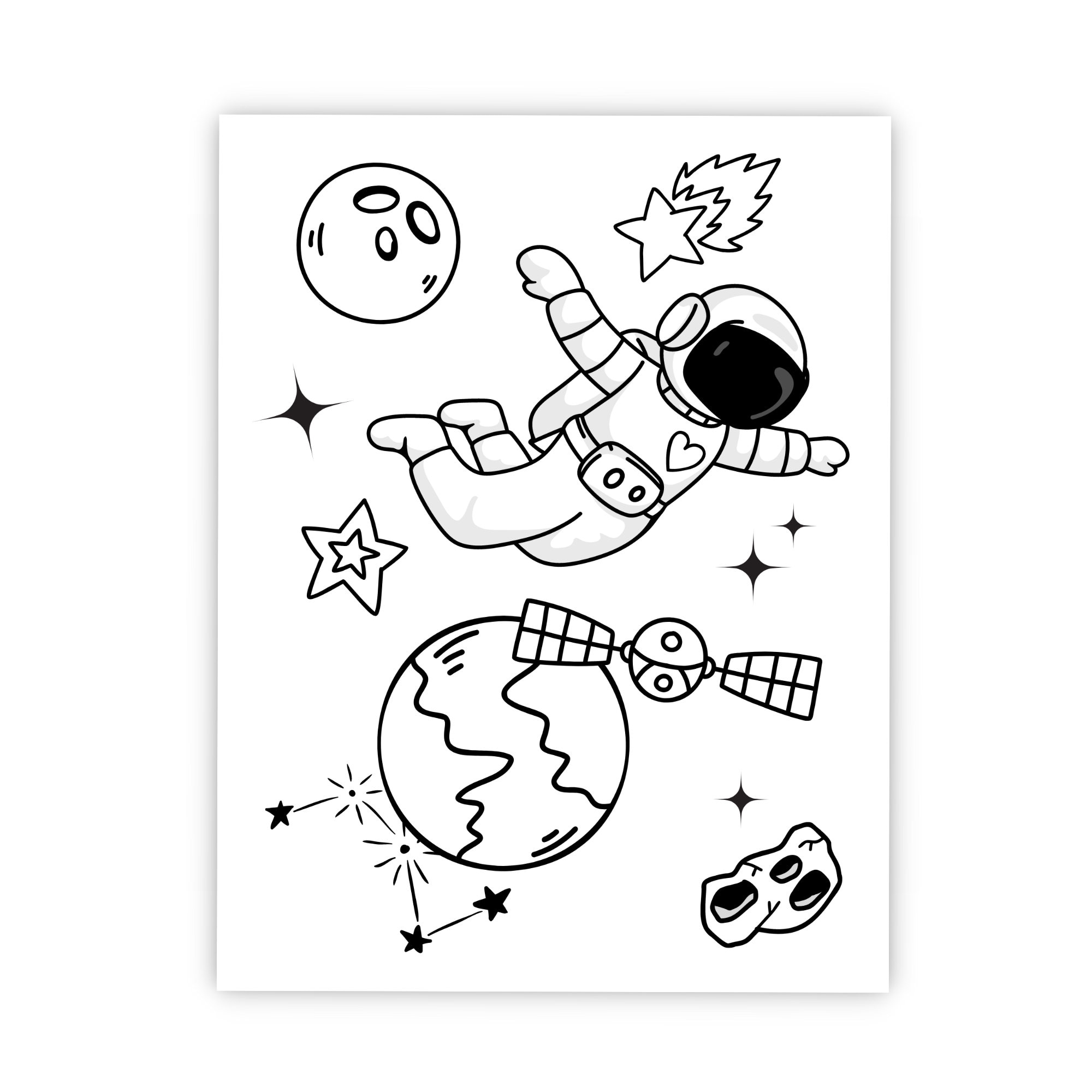 Mom and Me Printable Coloring Pages, Space Coloring Sheets, Instant ...