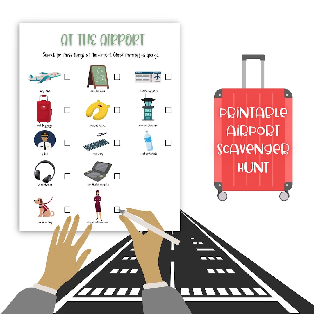 Printable Airport Scavenger Hunt Kids Treasure Hunt Travel - Etsy