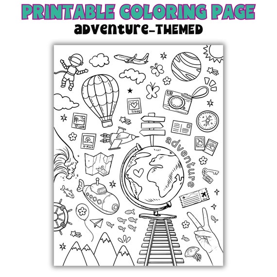Adventure Coloring Page, Printable Kids Activities